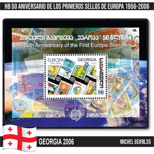 [C2397#] Georgia 2006. HB 50 Aniversario sellos de Europa (MNH) MI#BL35