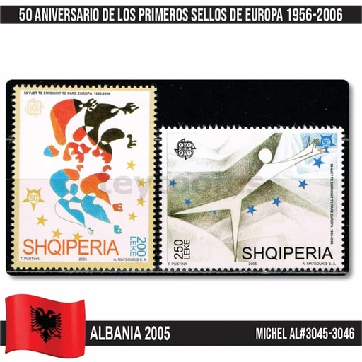 [C2076.1#] Albania 2005. 50 Aniversario sellos de Europa (MNH) MI#3045-3046