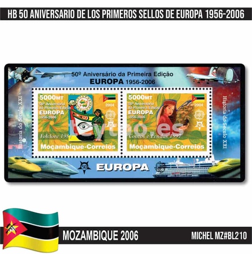 [C2411#] Mozambique 2006. HB 50 Aniversario sellos de Europa (MNH) MI#BL210