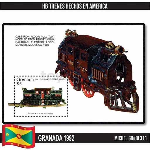 [C2413#] Granada 1992. HB Model trains American manufacturers (MNH) MI#BL311