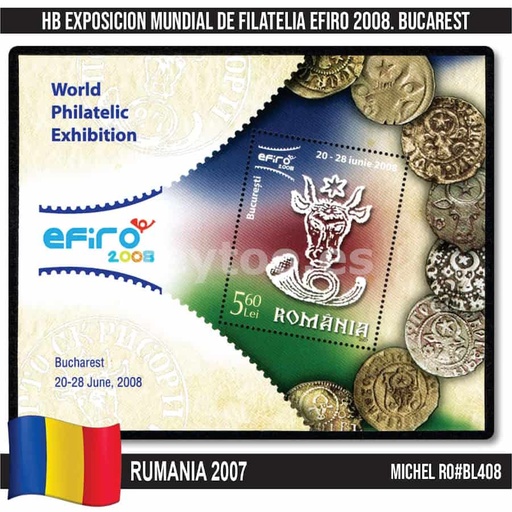 [C2058.1#] Rumanía 2007. HB Exposición EFIRO 2008 (MNH) MI#BL408