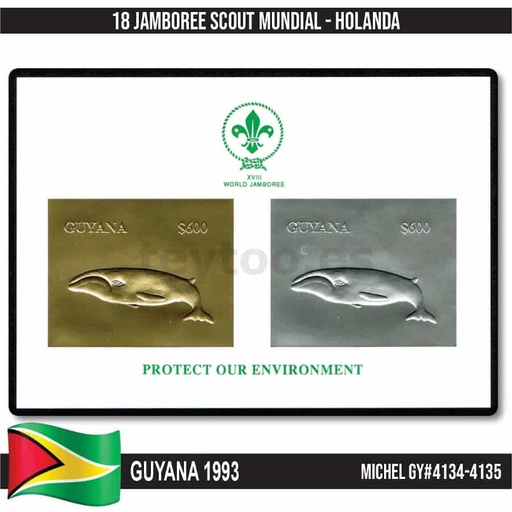 [D0247#] Guyana 1993. HB 18 Jamboree Mundial. Holanda (MNH) MI#4134-4135