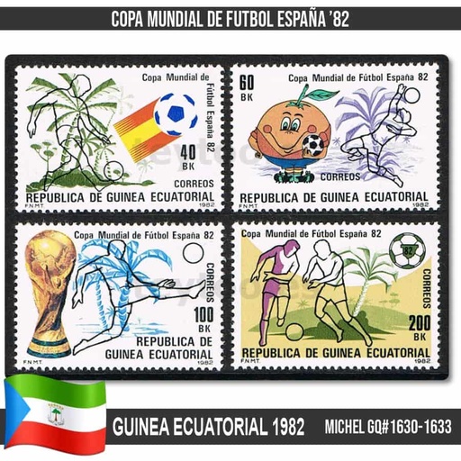 [B0795#] Equatorial Guinea 1982. Soccer World Cup Spain 82 (MNH) MI#1630-1633