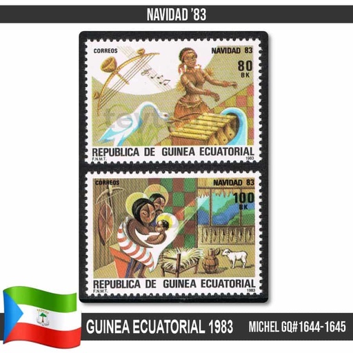 [B0801#] Equatorial Guinea 1983. Christmas (MNH) MI#1644-1645