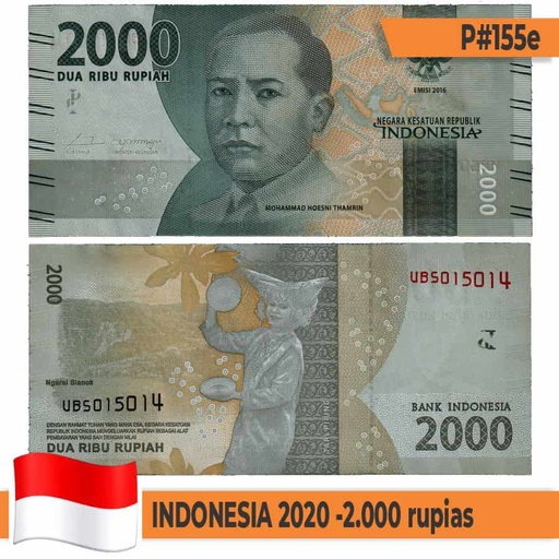 [K0004#] Indonèsia 2020 [BLL] 2.000 rupies. Mohammad Hoesni Thamrin (SC)