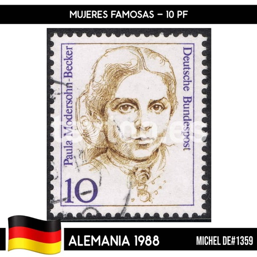 [B0832#] Germany 1988. Famous women. 10 Pf (U) MI#1359