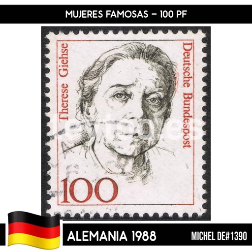 [B0834#] Germany 1988. Famous women. 100 Pf (U) MI#1390