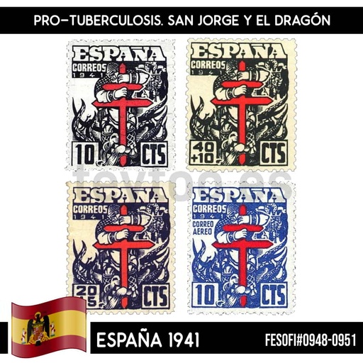 [B0856#] España 1941. Pro-Tuberculosis (MNH) FE#948-951