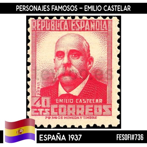 [B0018#] España 1937. Personajes III, 30 cts (MNH) FES#735 (copia)