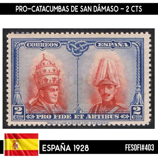 [B0544.2#] España 1928. Pro-Catacumbas San Dámaso, 2 cts (MNH) FES#402 (copia)