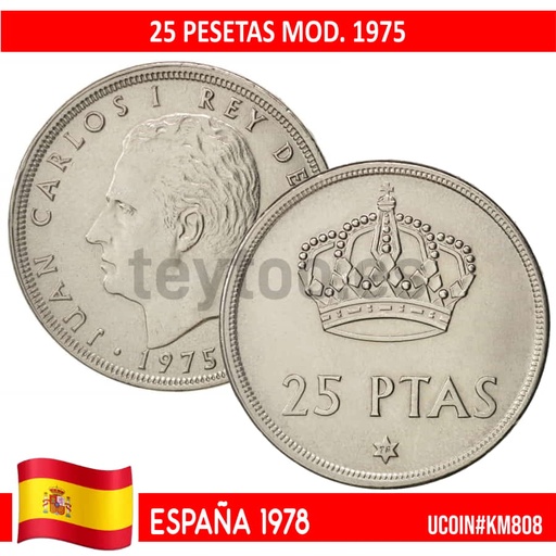 [F0024#] Spain 1978. 25 pts. Model 1975 (SC) UC#808