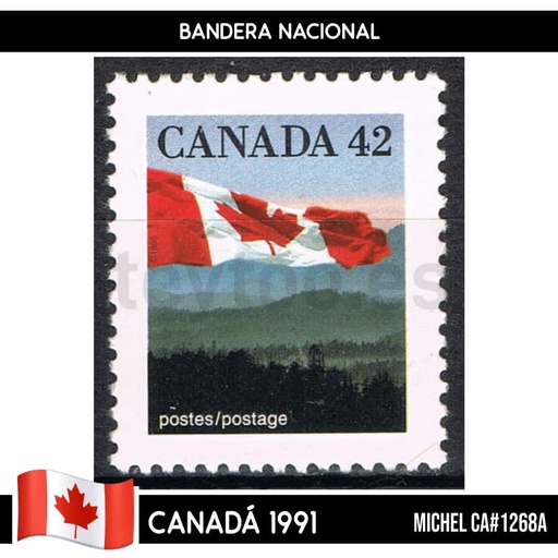 [B0564.1#] Canadá 1991. Bandera de Canadá (MNH) MI#1267 (copia)