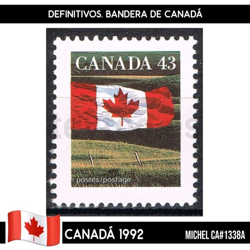 [B0635.2#] Canadá 1992. Definitivos. Bandera de Canadá (MNH) MI#1338A