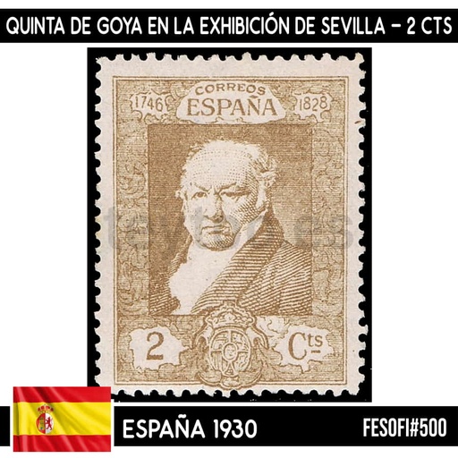 [B0868#] España 1930. Quinta de Goya en la exhibición de Sevilla, 2 cts (MNH) FES#500