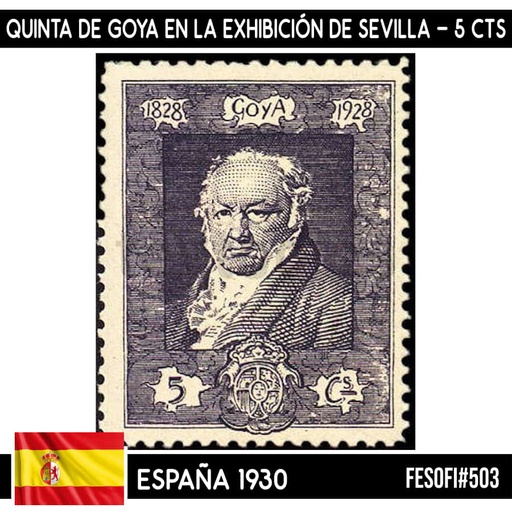 [B0869#] España 1930. Quinta de Goya en la exhibición de Sevilla, 2 cts (MNH) FES#500 (copia)