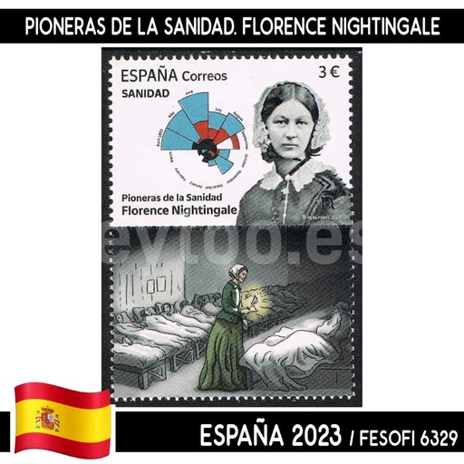 [B0873#] España 2023. Pioneras de la Sanidad. Florence Nightingale (MNH) FES#6329