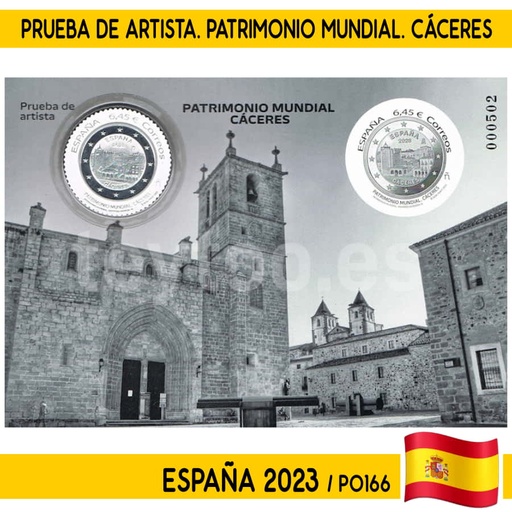 [P0166#] Spain 2023. PA World Heritage. Cáceres with Silver seal (N)