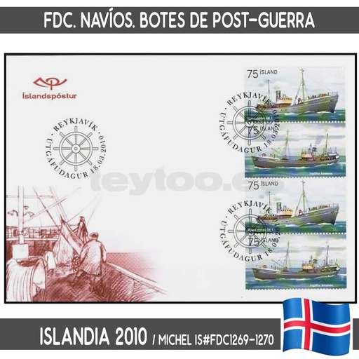 [B0885#] Iceland 2010. FDC Ships. Post war boats I (N) MI#1269-1270