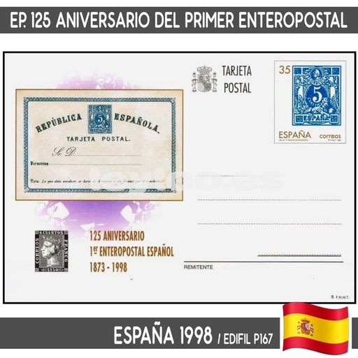 [B0888#] Spain 1998. EP 125th Anniversary of the first Postal Stationery (N) ED#P167