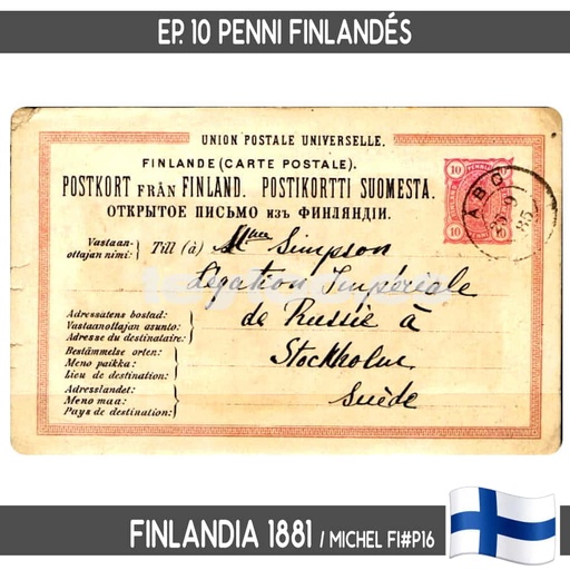 [B0895#] Finland 1881. EP 10 penni, circulated in 1885 (C)