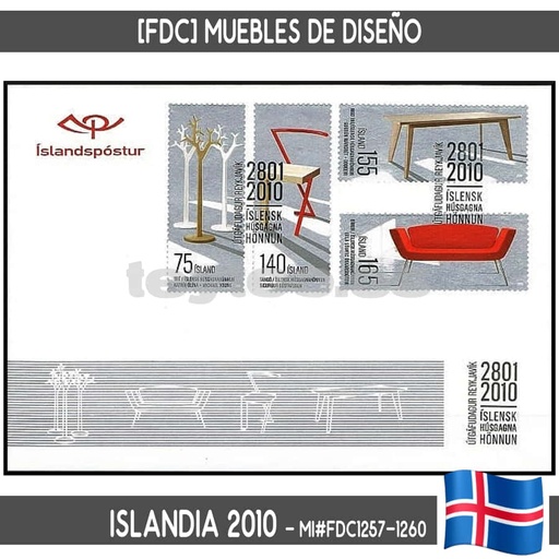 [B0897.1#] Islandia 2010. [FDC] Diseño Islandés (N) MI#1257-1260