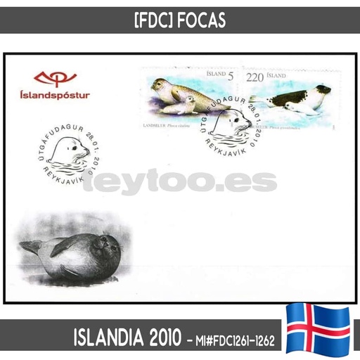 [B0756.1#] Iceland 2010. [FDC] Fauna. Seals (N) MI#1261-1262