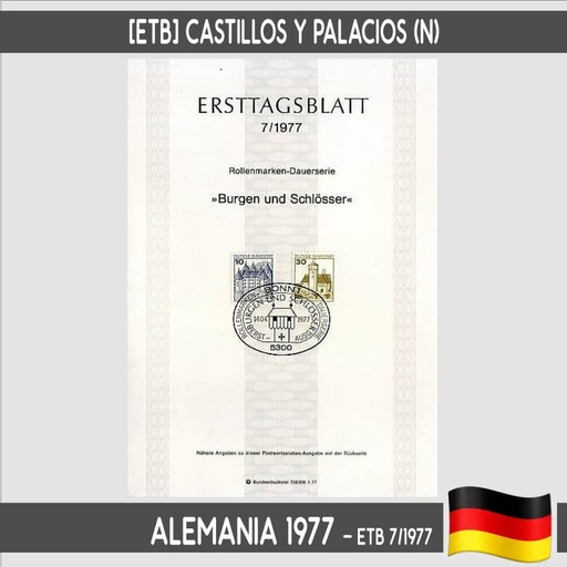 [D0125#] Alemania 1977. [ETB] Castillos y palacios (N)