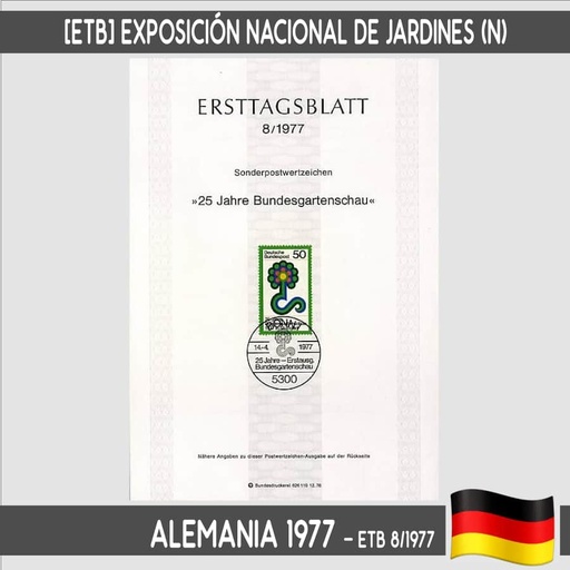 [D0126#] Allemagne 1977. [ETB] Exposition nationale des jardins. Stuttgart (N)