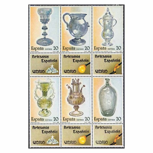 [B0715#] España 1988, HB Artesanía Española: Vidrio (MNH) - EDIFIL 2941-2946