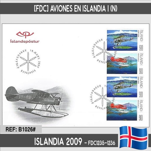 [B1026#] Iceland 2009 [FDC] Aircraft in Iceland I (N)