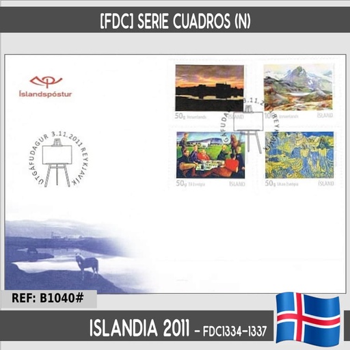 [B1040#] Iceland 2011 [FDC] Icelandic visual art: Landscapes (N)