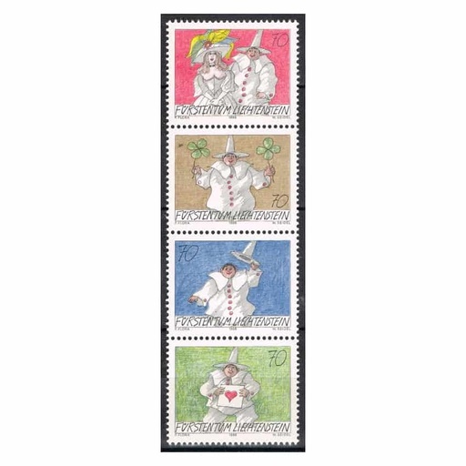 [B0720#] Liechtenstein 1998. Cartas con humor (MNH) - MI 1173-1176