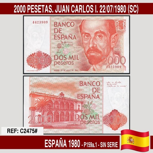 [C2475#] Spain 1980. 2000 pts. Juan Carlos I (UNC) P-159a.1