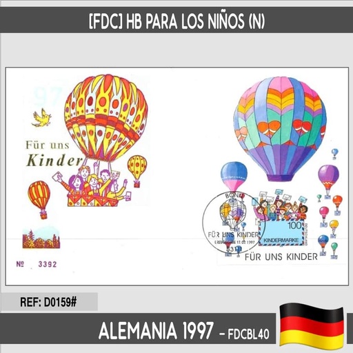 [D0159#] Alemania 1997 [FDC] HB Para los niños (N)