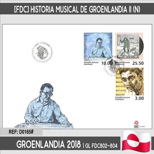 [D0165.#] Groenlandia 2018 [FDC] Groenlandia en la II Guerra Mundial (N) (copia)