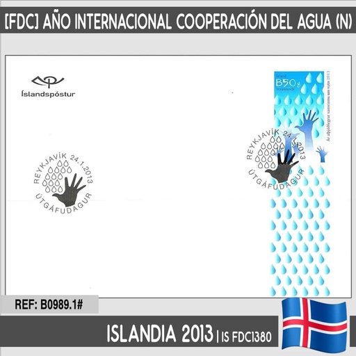 [B0989.1#] Islandia 2013 [FDC] Año internacional cooperación por el agua (N)