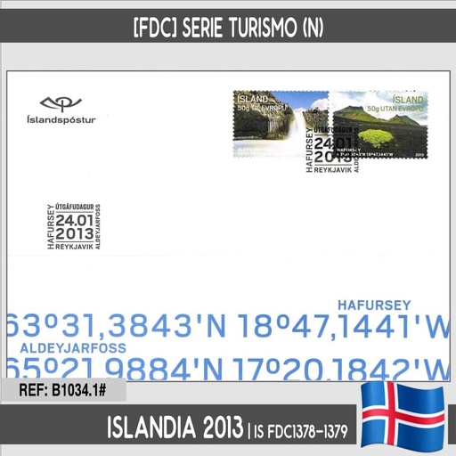 [B1034.1#] Islandia 2013 [FDC] Año internacional cooperación por el agua (N) (copia)