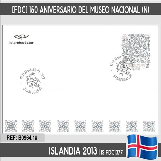 [B0964.1#] Islande 2013 [FDC] CL Anniversaire du Musée national (N)