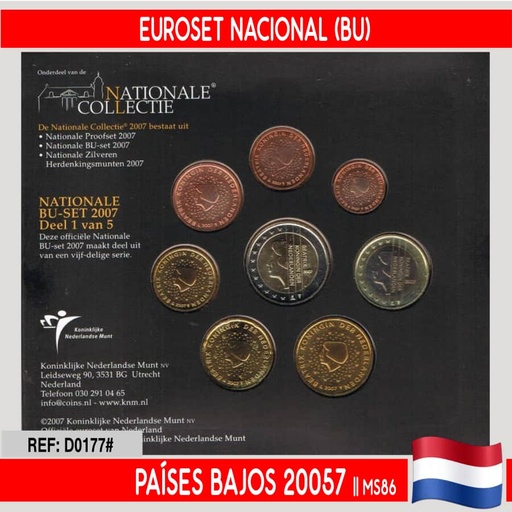 [D0177#] Netherlands 2007, Euroset National Collection (BU)