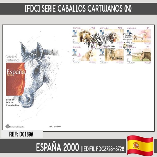 [D0189.#] España 1998 [FDC] Serie Caballos Cartujanos. España 2000 (N) (copia)