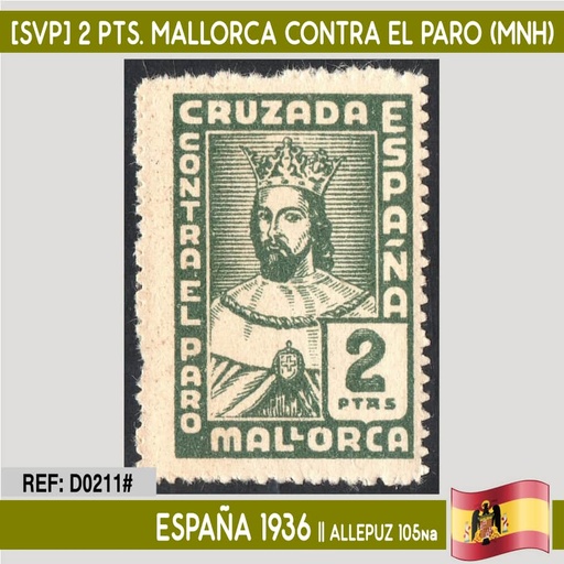 [D0211.#] Spain 1936 [SVP] Mallorca. Crusade against unemployment (MNH)