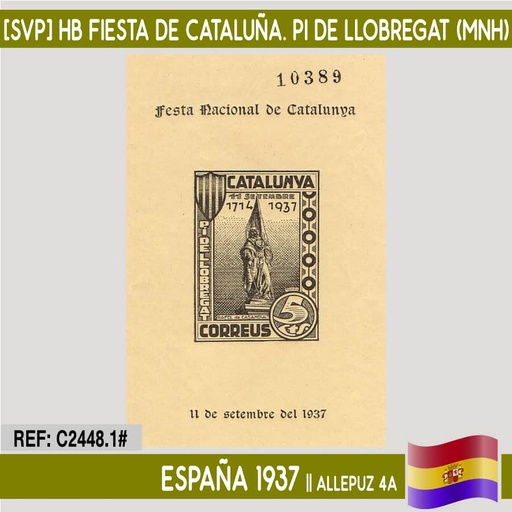 [C2448.1#] Spain 1937 [SVP] HB National holiday of Catalonia (MNH)