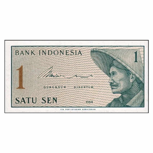 [B0734#] Indonesia 1964, 1 Sen 'REEMPLAZO' (UNC) - P-90r