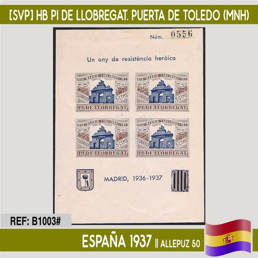 [B1003#] España 1937 [SVP] HB Pi de Llobregat. La Cibeles (MNH) (copia)