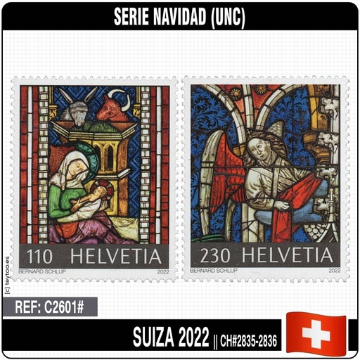 [C2601#] Switzerland 2022. Christmas series. Sacred Art (MNH) MI#2835-2836