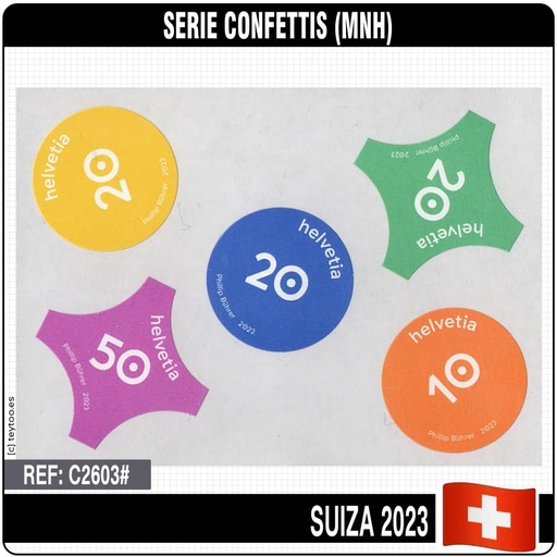 [C2603#] Suisse 2023. Série Confettis (MNH)