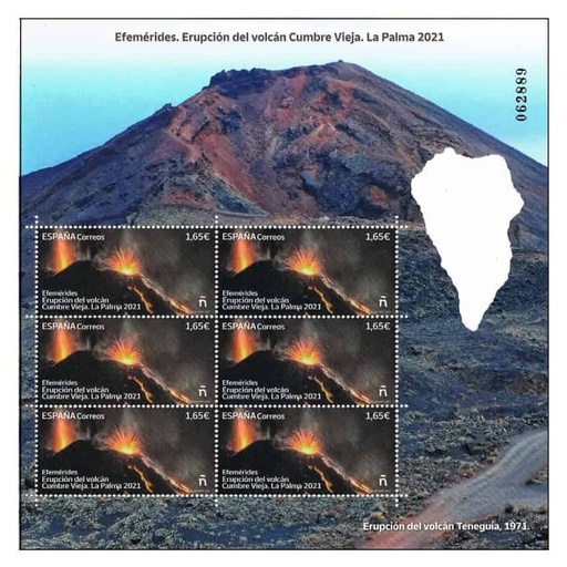 [D0241.#] España 2022. [MP] Erupción del volcán Teneguía. 1971 (MNH) ED-MP99