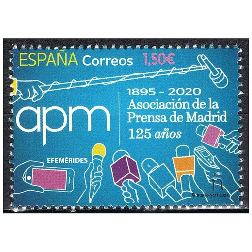 [C0020#] Espanha 2021 [SLL] 125 Aniversário Associação da Imprensa de Madri (MNH)