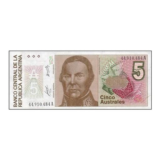 [K0010.#] Argentina 1986 [BLL] 5 Australak. Justo José de Urquiza (SC)