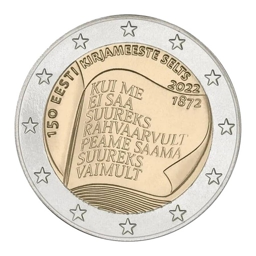 [C1402#] Estonia 2022 [MND] 2 €. 150 aniversario Asociación Literaria de Estonia (SC)